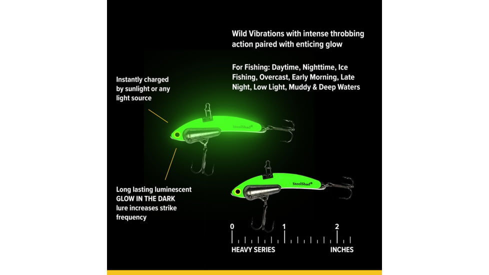 SteelShad Heavy, 1/2 Oz, Glow Silver, SSL-10218