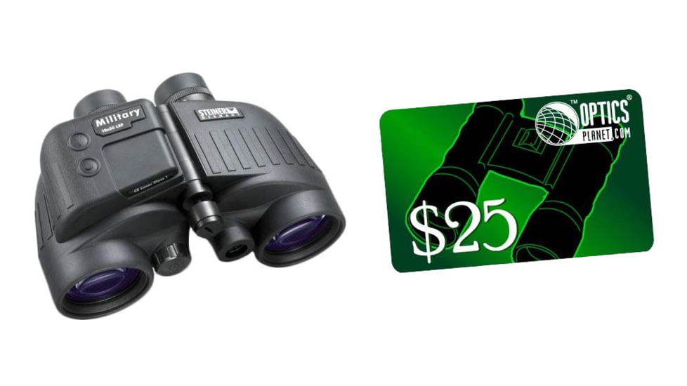 Steiner 10x50 M50 LRF Military Binocular with Laser Rangefinder, Tripod Mount and FREE 25 OpticsPlanet Gift Certificate