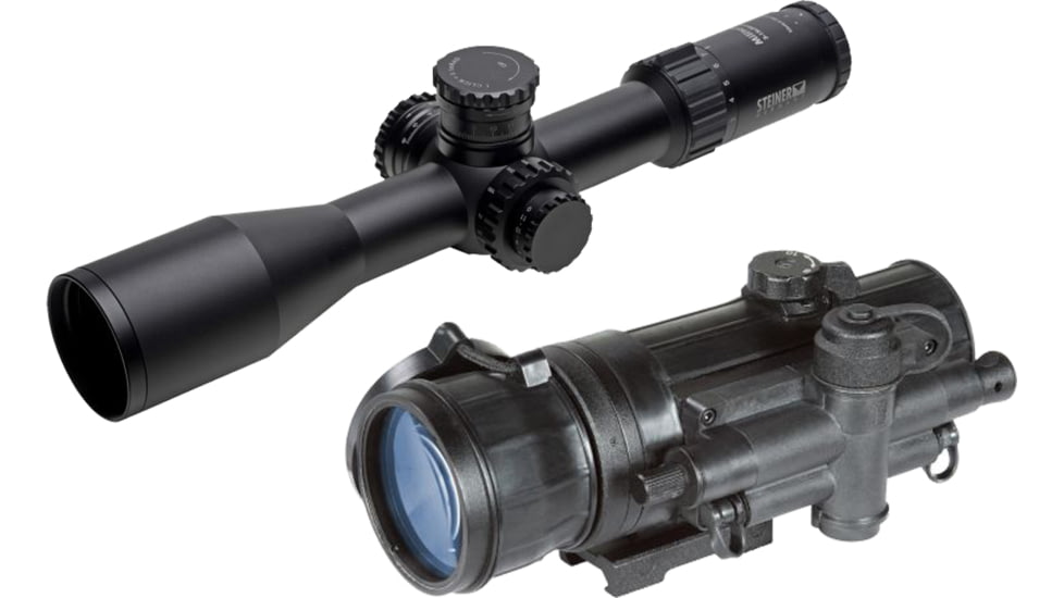 Steiner M5Xi Military 3-15x50 mm Rifle Scope, 34 mm Tube, First Focal Plane, Black, Matte, Red MSR2 Reticle, Mil Rad Adjustment, w/ Armasight CO-MR Ghost MG Night Vision System, 5573-KIT1