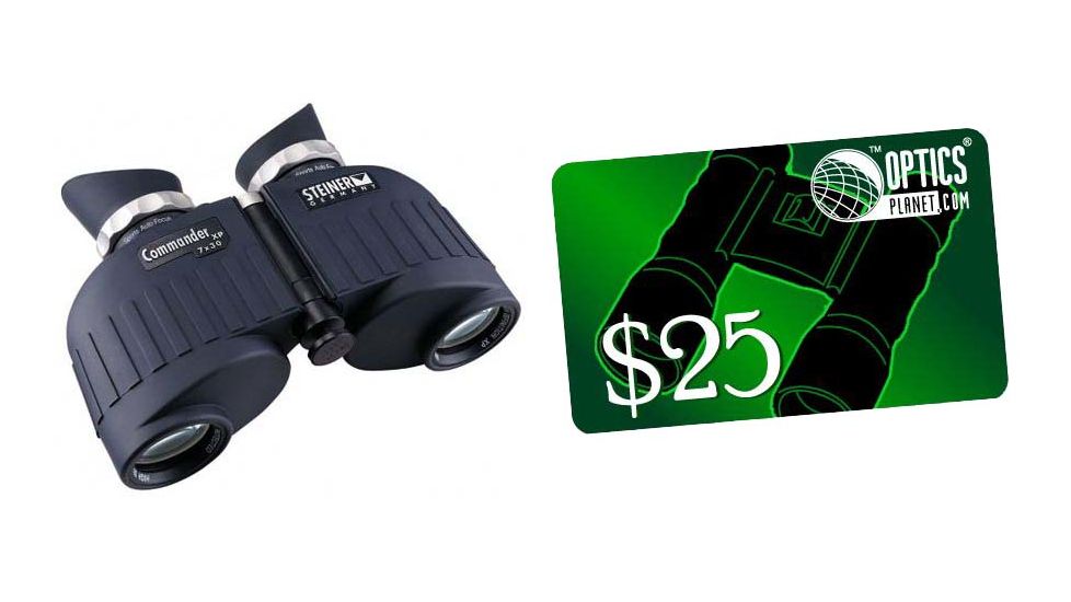 Steiner 7x30 Commander XP Binocular and FREE 25 OpticsPlanet Gift Certificate