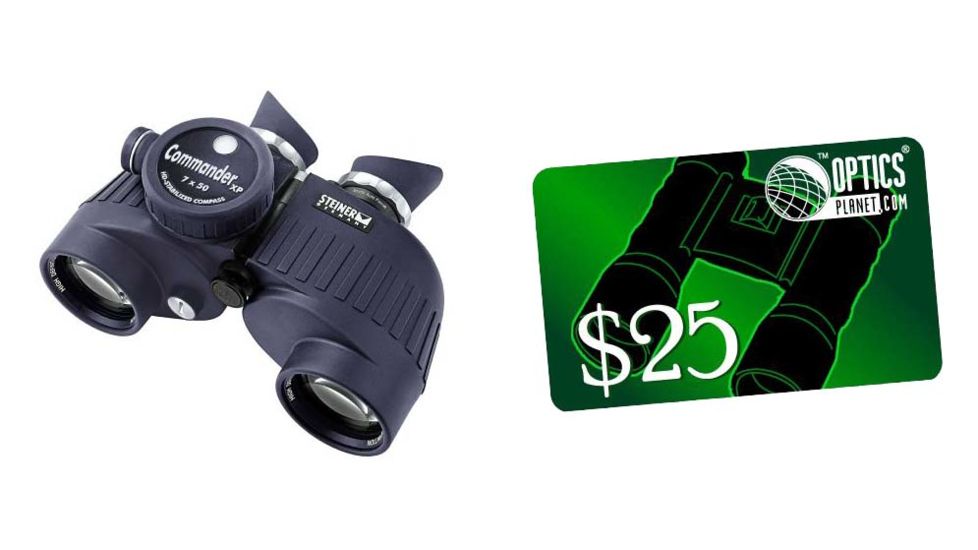 Steiner 7x50 Commander XP C Binocular w/ Compass and FREE 25 OpticsPlanet Gift Certificate
