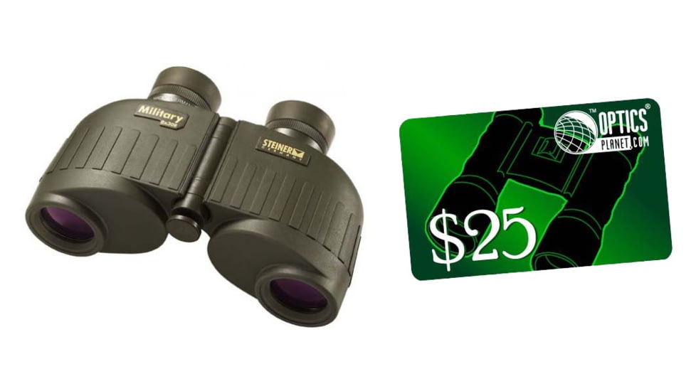 Steiner 8x30mm M30r Military Binocular with Mil Ranging Reticle and FREE 25 OpticsPlanet Gift Certificate, 481-KIT1