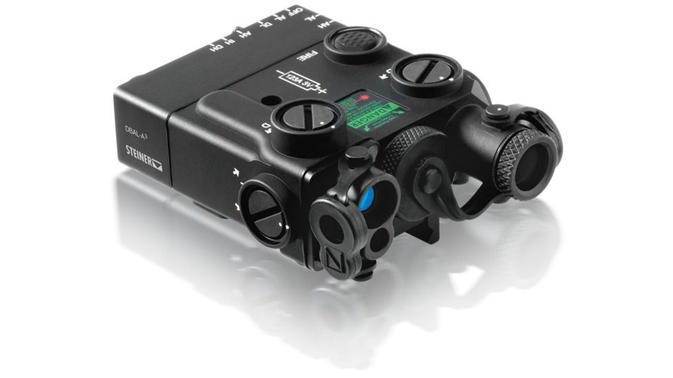 Steiner DBAL-A3 Dual Beam Aiming Laser, 5mW Visible Red Laser, 50mW IR Laser, Adjustable 50mW IR Laser Illuminator, Restricted to LE/Mil only, Black, 19020