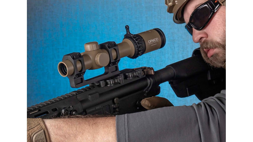 Steiner OPMOD P4Xi 1-4x24mm Tactical Illuminated Rifle Scope, 30mm Tube, Second Focal Plane P3TR Reticle, FDE, 5203