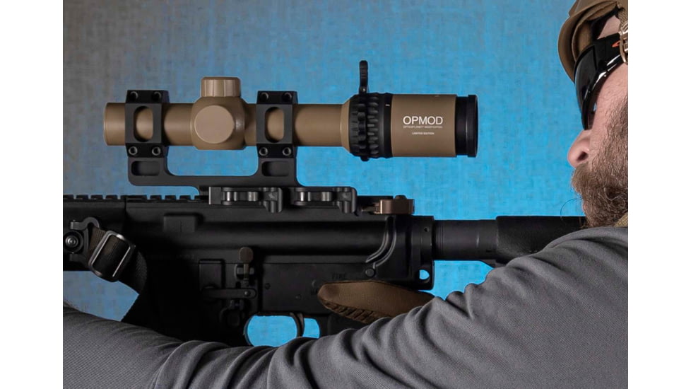Steiner OPMOD P4Xi 1-4x24mm Tactical Illuminated Rifle Scope, 30mm Tube, Second Focal Plane P3TR Reticle, FDE, 5203