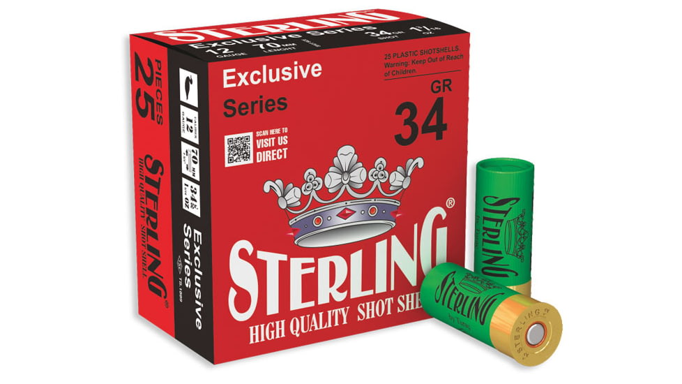 Sterling 12 GA Birdshot 7 1-3/16oz 2.75in Shotgun Ammo, 25 Rounds, 201.34.7