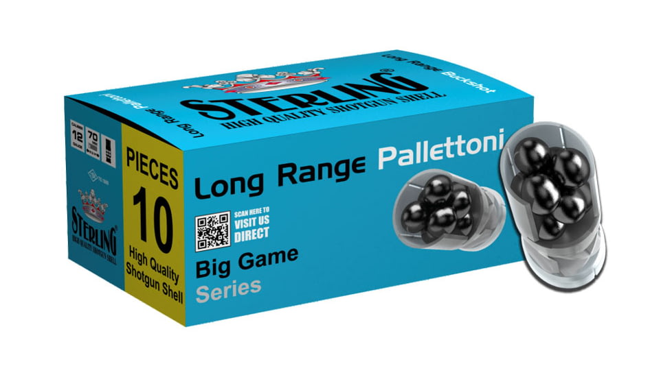 Sterling 12 GA Long Range 1oz 2.75in Centerfire Shotgun Buckshot Ammo, 10 Rounds, 201.12.LSH