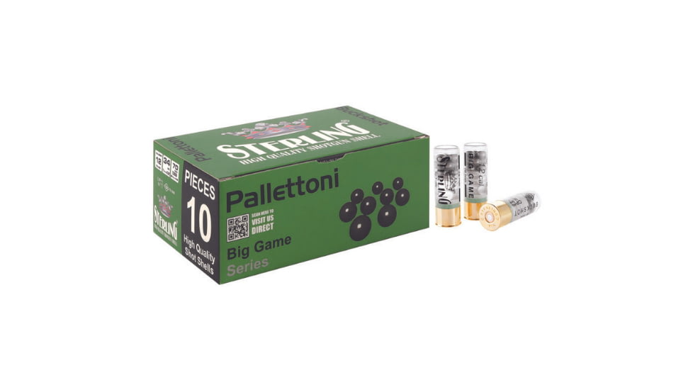 Sterling 12 Gauge 00 Buck 9 Pellet 2 3/4 in Shotgun 00 Buckshot Ammo, 10 Round, 8698779949730