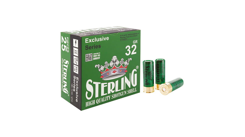 Sterling Exclusive Series 12 Gauge 1/18oz 2 3/4 in Number 4 Shotgun Ammo, 25 Rounds, 8698779950804