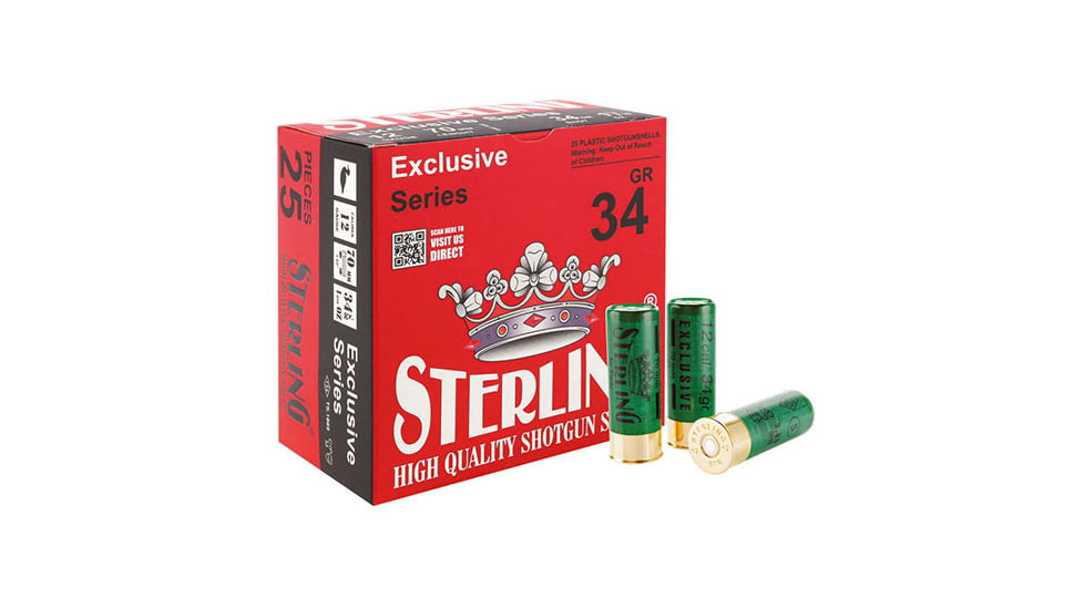 Sterling Exclusive Series 12 Gauge 3/16oz 2 3/4 in Number 7 Shotgun Ammo, 25 Rounds, 8698779951054
