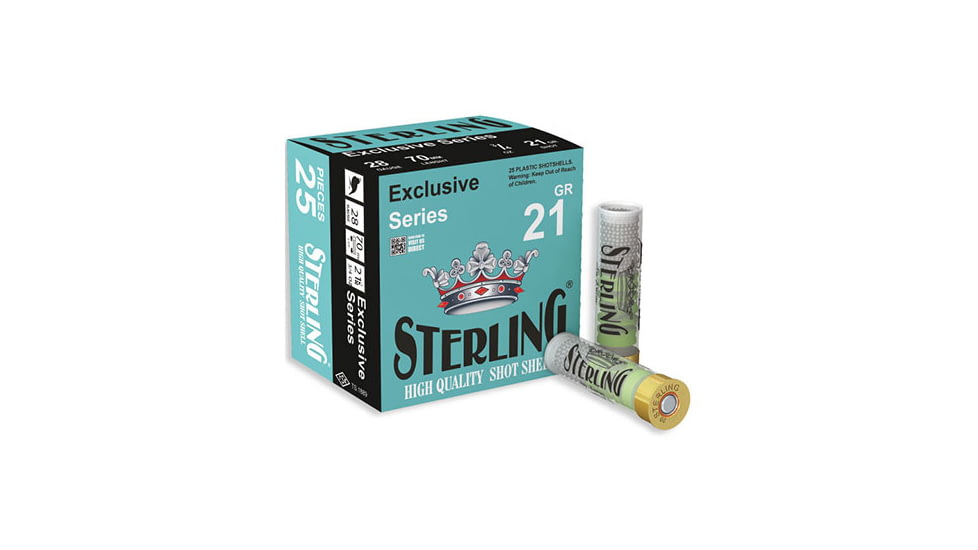 Sterling Exclusive Series 28 Gauge 21 Grain 2 3/4 in Number 8 Shotgun Ammo, 25 Round, 8698779969127
