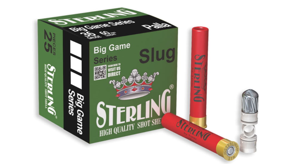 Sterling Exclusive Series 410 3/8 oz 10 Grain Slug Plastic Cased Shotgun Slugs, 25 Rounds, 8698779961572