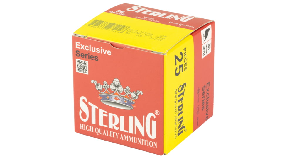 Sterling Exclusive Series, 410 Gauge, 2.5&quot;, #8, 3/7 oz, Shot Shell, 25 Round Box, 8698779972028