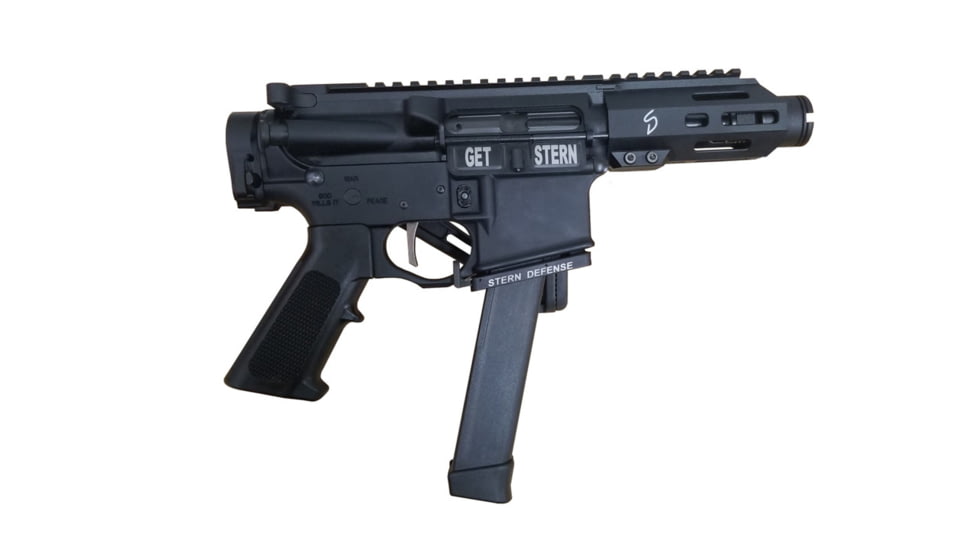 Stern Defense SD 4in MOD4 .40SW Upper Receiver Assembly, 4in M-LOK Handguard, .578-28 TPI, 1-16 Twist Rate, Black, 015SD4INMD4ML4INBR40SWKK