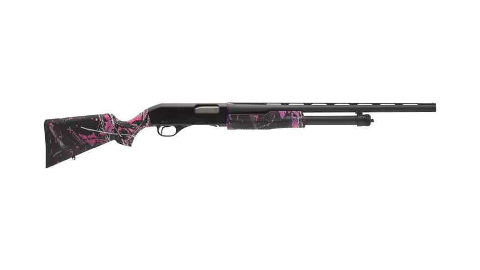 Stevens Arms 320 Field 3in Field Pump Youth Shotgun, 20 Gauge, 22in BBL, Synthetic Muddy Girl Stock, Blued, 22561