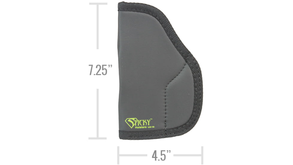 Sticky Holsters LG-1S Holster, 1911, 3-4 inch Barrel, Ambidextrous, Black, Large, LG-1S