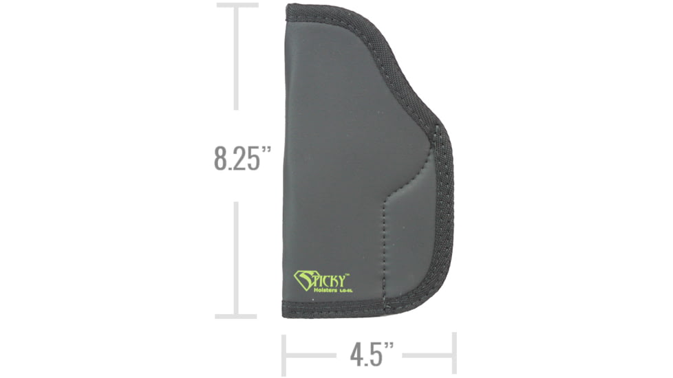 Sticky Holsters LG-6L Holster, 5 inch Barrel, Gl 20/21, HK 45/P30L, S&amp;W M&amp;P 45, Ambidextrous, Black, Large, LG-6L