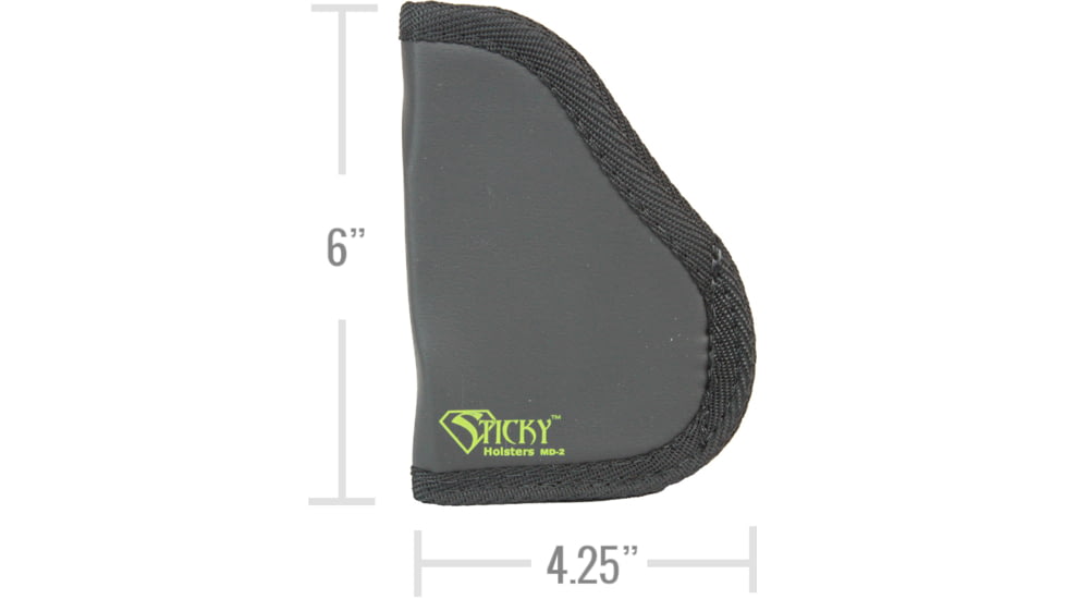 Sticky Holsters MD-2 Holster, Rug LC9/380, SCCY Cpx, CZ Rami, Keltec PF9/P11 w/Laser or Light, Ambidextrous, Black, Medium, MD-2