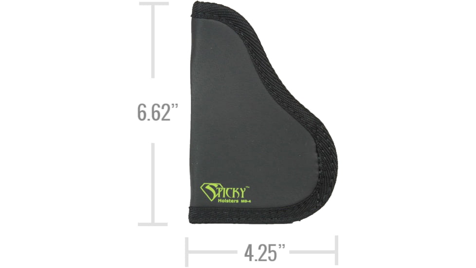 Sticky Holsters MD-4 Holster Modified for Laser, Glock 43, S&amp;W Shield, SAI Xds, Walt. PPS, Moss. Mc1 w/Laser Or Light, Ambidextrous, Black, Medium, MD4MODLAS