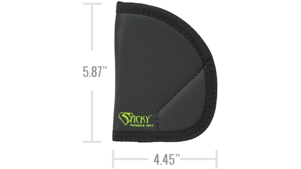 Sticky Holsters MD-5 Medium Holster, Ambidextrous, Medium, Black, MD-5