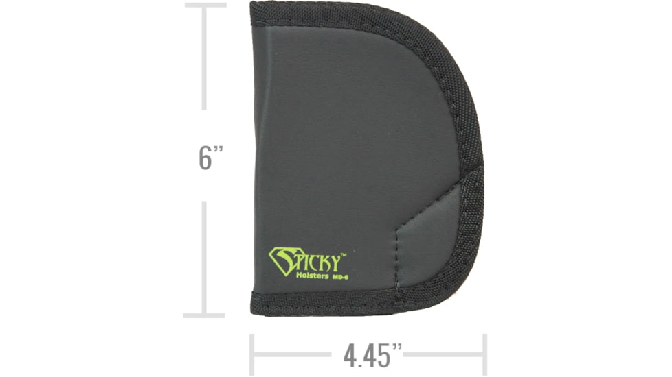 Sticky Holsters MD-6 Holster, Chiappa Rhino w/2 inch Barrel, Taurus Tracker w/4 inch Barrel, Ambidextrous, Black, Medium, MD-6