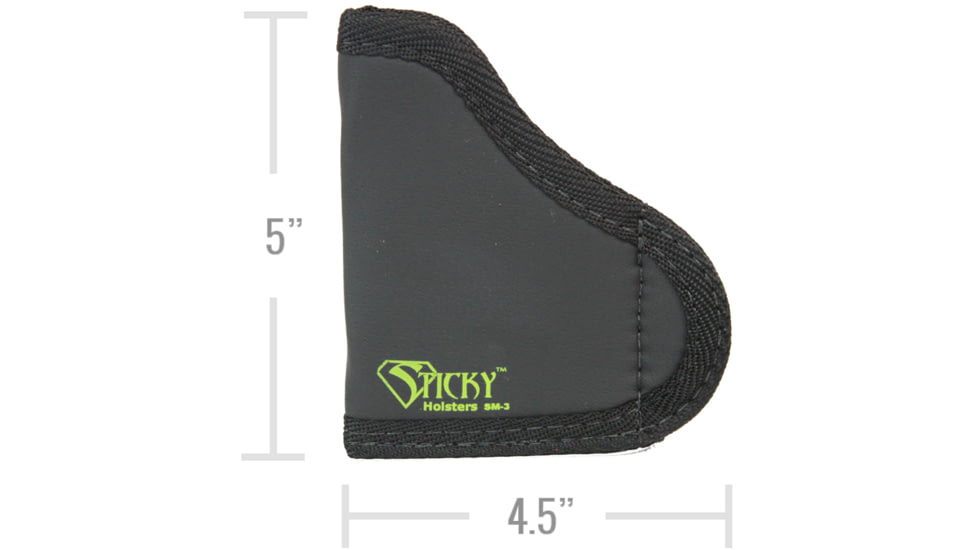 Sticky Holsters SM-3 Holster, S&amp;W Bodyguard, Rug Lcp, Sig P238, Taurus Tcp w/Laser Or Light, Ambidextrous, Black, Small, SM-3