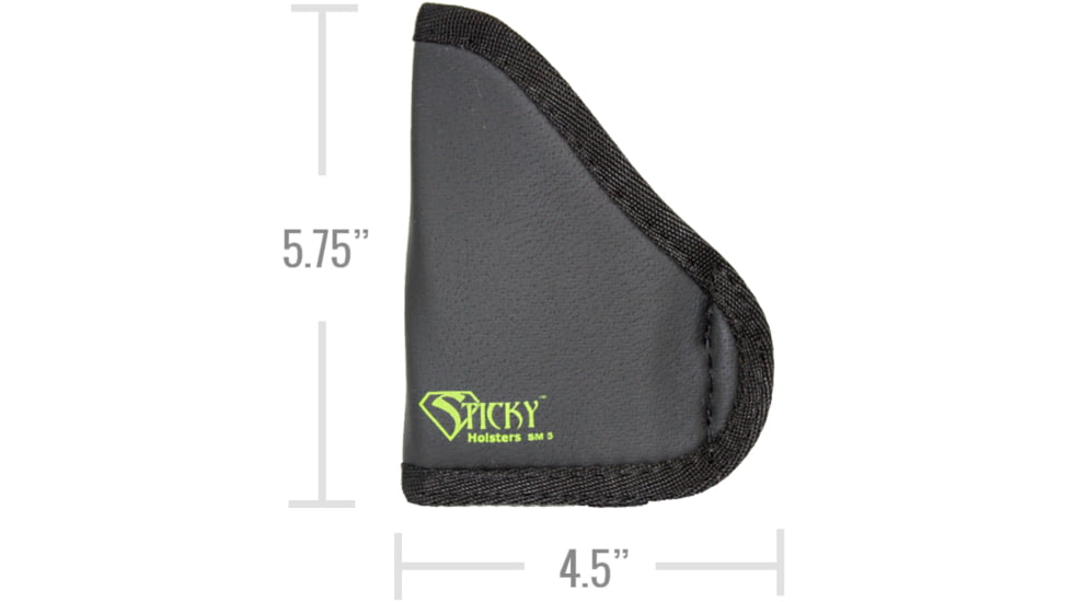 Sticky Holsters SM-5 Holster Modified for Laser, Glock 42, Sig P365, P938 W/ Laser Or Light, Ambidextrous, Black, Small, SM-5 Modified for Laser