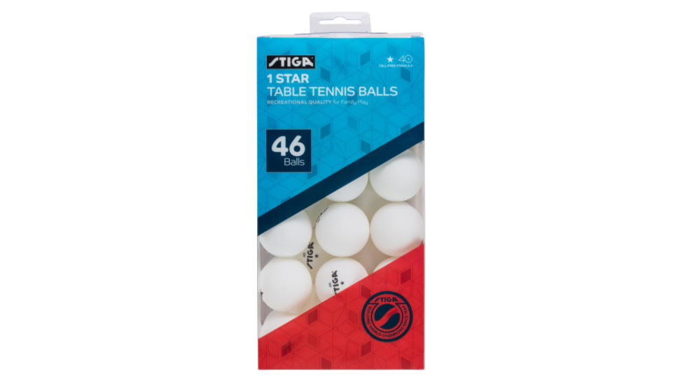 STIGA One-Star 46-Pack Table Tennis Balls, Black, T1460