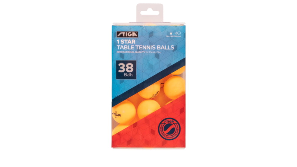 STIGA One-Star Orange Balls, 38 Pack, Orange, T1451