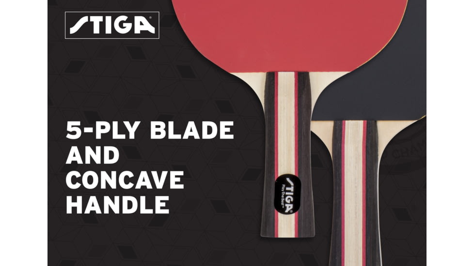 STIGA Performance 2-Player Table Tennis Racket Set, Brown / Red, T1363