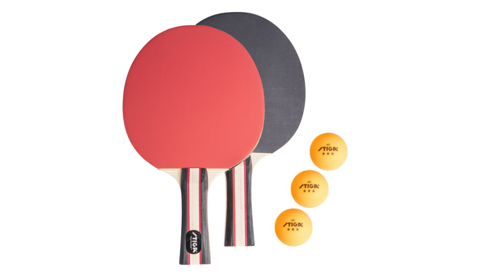 STIGA Performance 2-Player Table Tennis Racket Set, Brown / Red, T1363
