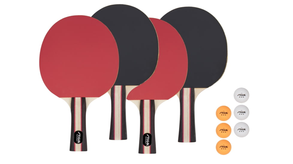 STIGA Performance 4-Player Table Tennis Racket Set, Red / Black, T1365