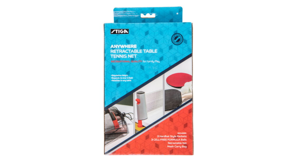 STIGA Retractable Table Tennis Set, White, T1373