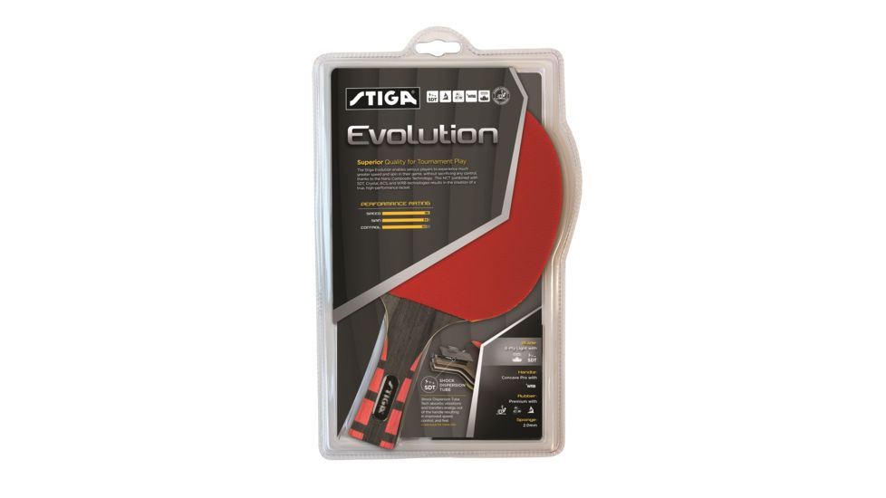 Stiga Table Tennis Evolution Racket, Red, T1281