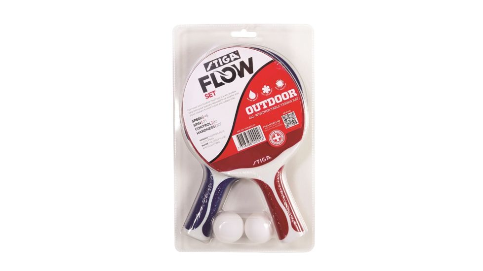 Stiga Table Tennis Flow 2 Player Set, Red &amp; Blue, T1286