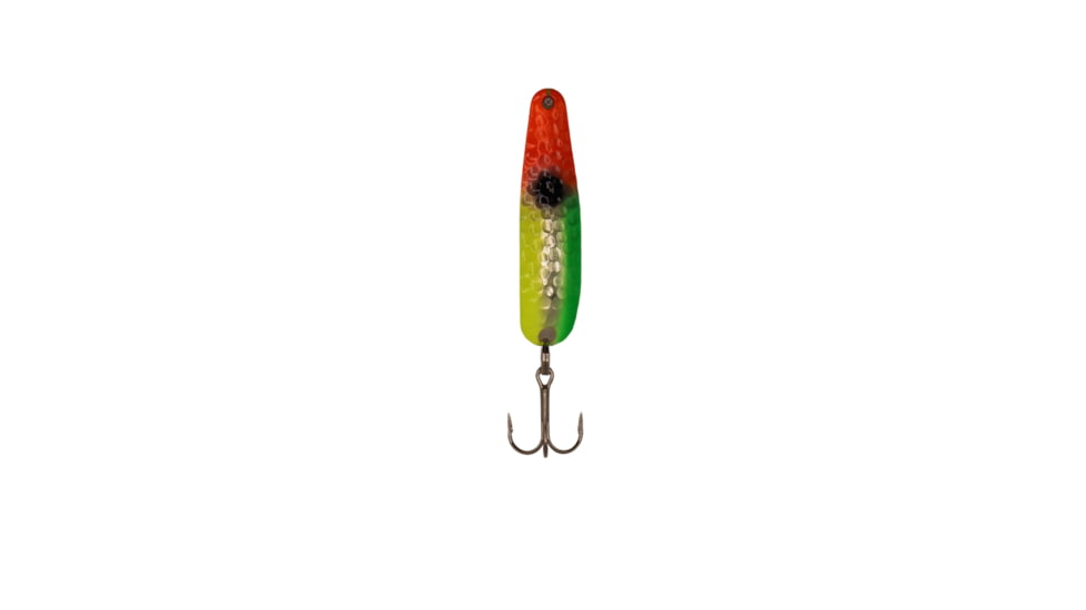 Stinger Scorpion Spoon Lightweight Trolling Spoon, 2.25in .1oz., #5 VMC Hooks, Silver Hammered, Mixed Veggies, XSH125