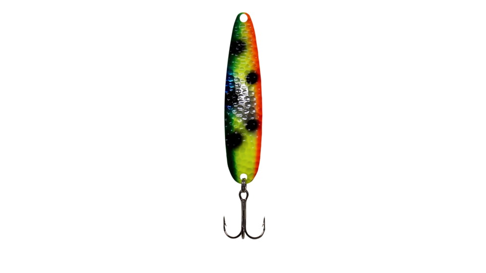 Stinger Stinger Spoon Lightweight Trolling Spoon, 3.75in .3oz., #2 VMC Hooks, Silver Hammered, Blue Freakn Vegg, SH272