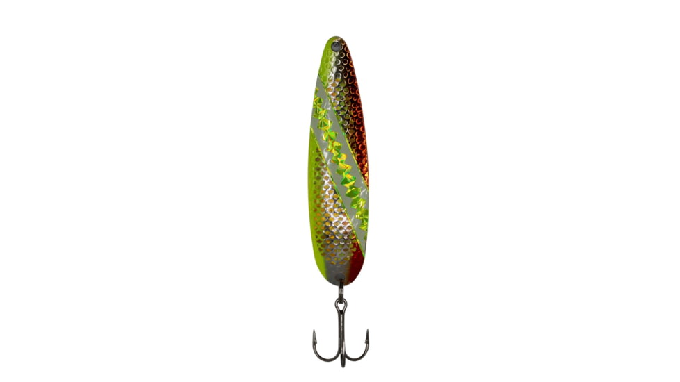 Stinger Stinger Spoon Lightweight Trolling Spoon, 3.75in .3oz., #2 VMC Hooks, Silver Hammered, Modified Carmel Dolphin, SH326