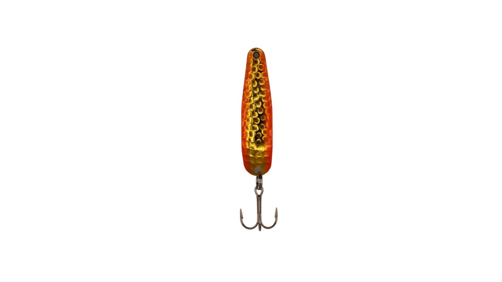 Stinger Stinger Spoon Lightweight Trolling Spoon, 3.75in .3oz., #2 VMC Hooks, Silver Hammered, Tangerine, SH76