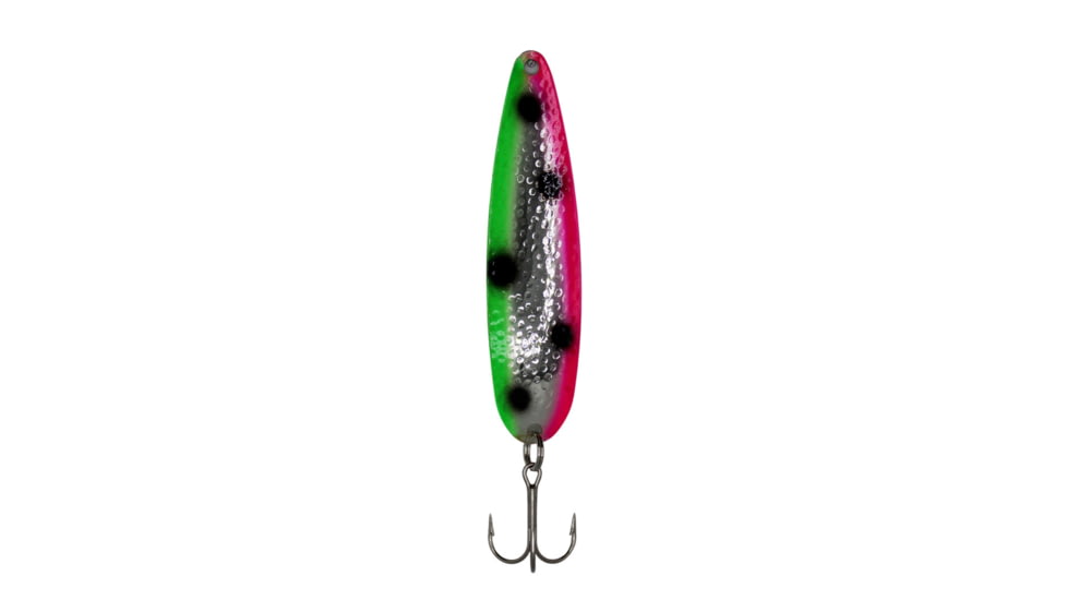 Stinger Stinger Spoon Lightweight Trolling Spoon, 3.75in .3oz., #2 VMC Hooks, Silver Hammered, Watermelon, SHWM