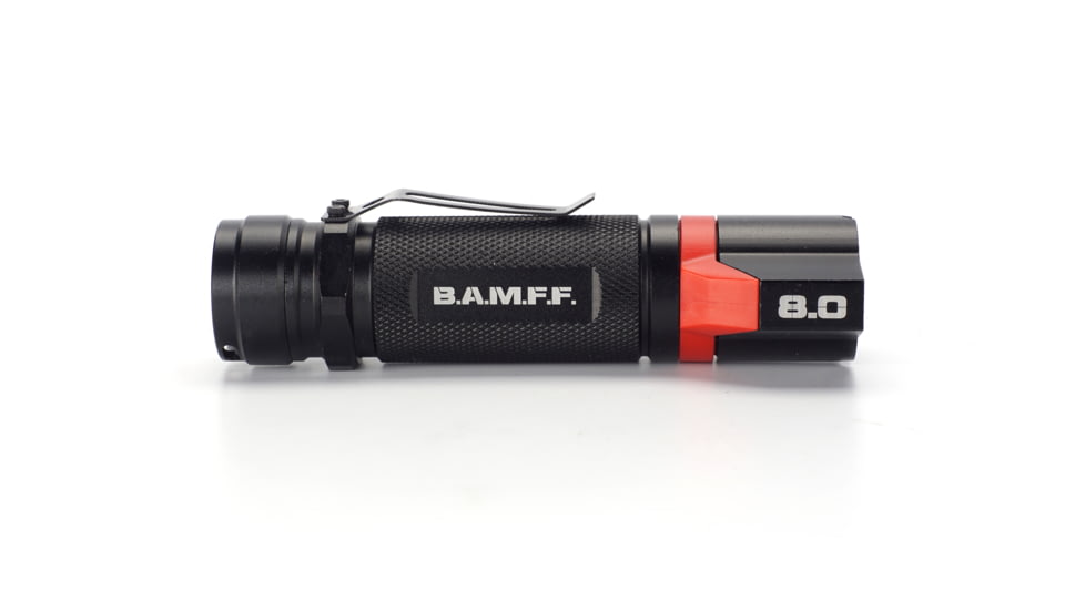 STKR Concepts BAMFF 8.0- 800 Lumens Rechargeable Dual LED Flashlight, Black/ Red, 00341