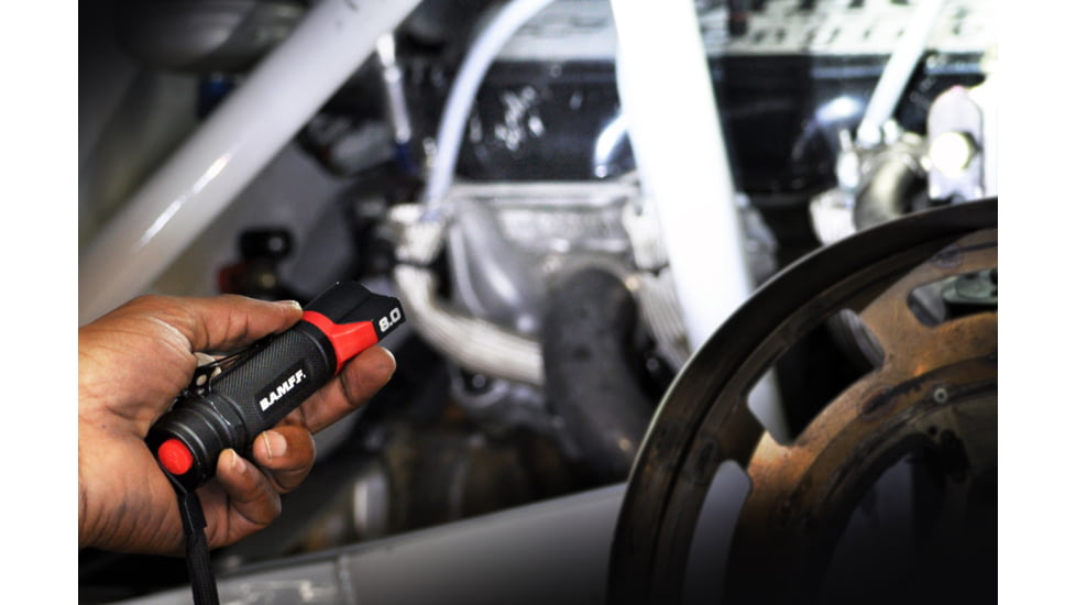 STKR Concepts BAMFF 8.0- 800 Lumens Rechargeable Dual LED Flashlight, Black/ Red, 00341