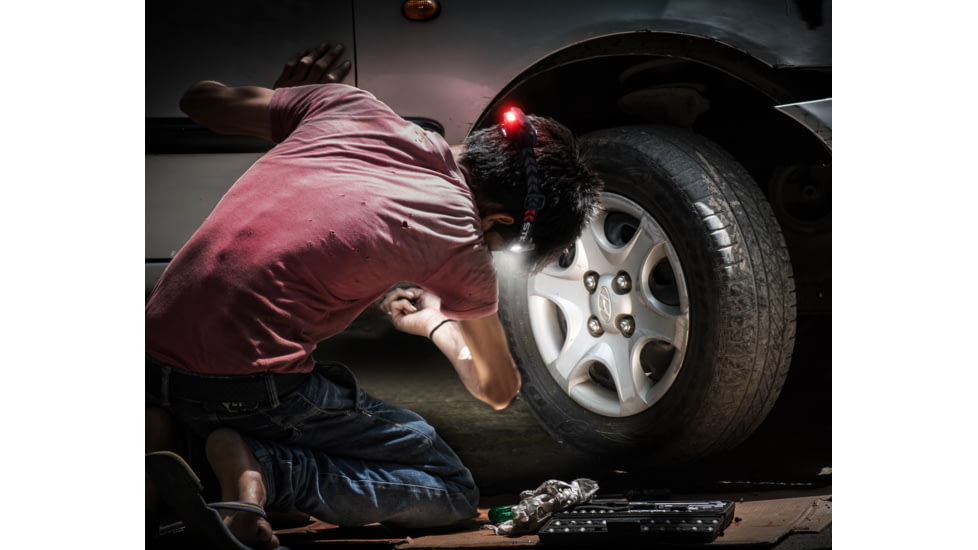 STKR Concepts FLEXIT PRO 6.5 Headlamp, 650 Lumens, Black/ Red, 00387