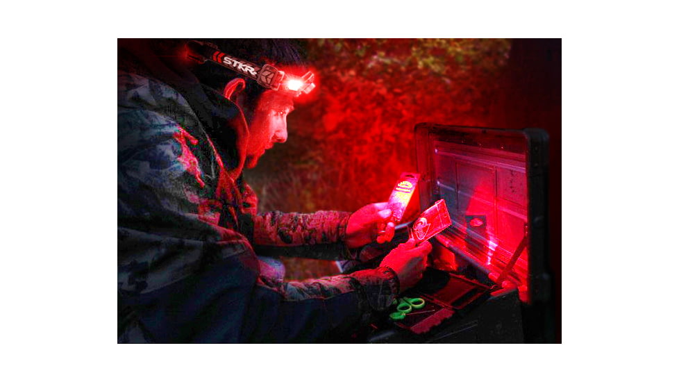 STKR Concepts FLEXIT PRO 6.5 Headlamp, 650 Lumens, Black/ Red, 00387