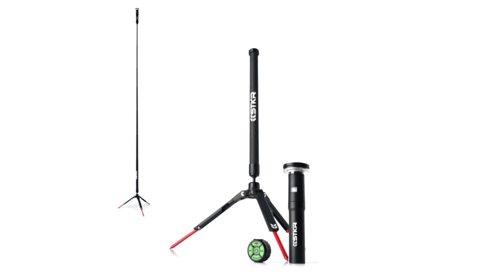 STKR Concepts Fli PRO Telescoping Canopy Light, 8 Foot Extention, Removable Flashlight, Black, 12679