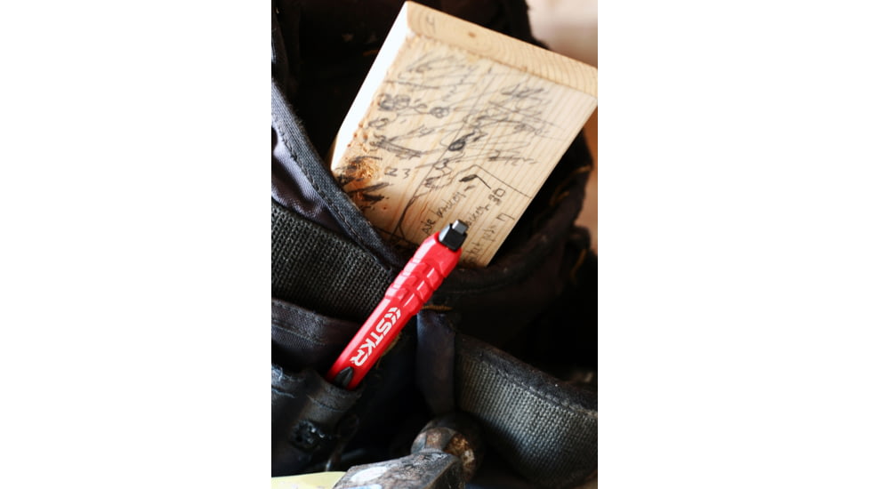 STKR Concepts Mechanical Carpenter Pencil w/ 3 pieces of Lead, Red, 77629
