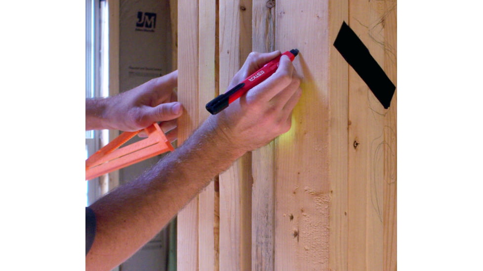 STKR Concepts Mechanical Carpenter Pencil w/ 3 pieces of Lead, Red, 77629