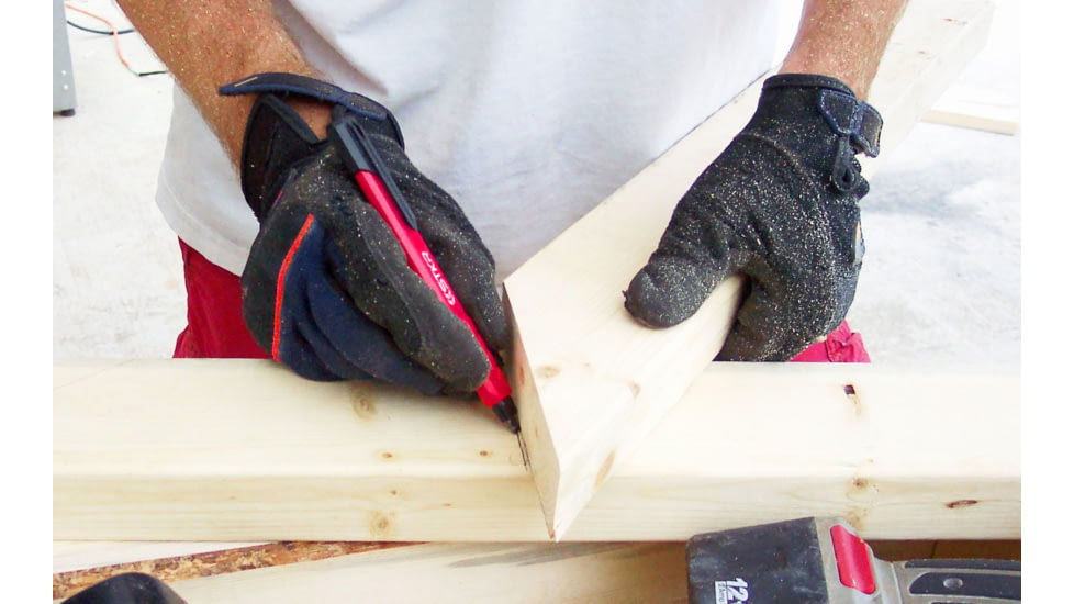 STKR Concepts Mechanical Carpenter Pencil w/ 3 pieces of Lead, Red, 77629