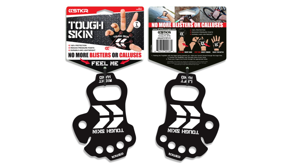 STKR Concepts Tough Skin- Palm Protective Gloves, Black, Small/ Medium, 00117