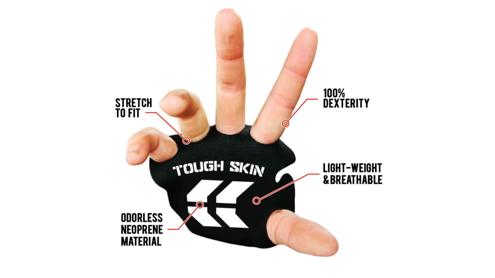 STKR Concepts Tough Skin- Palm Protective Gloves, Black, Small/ Medium, 00117